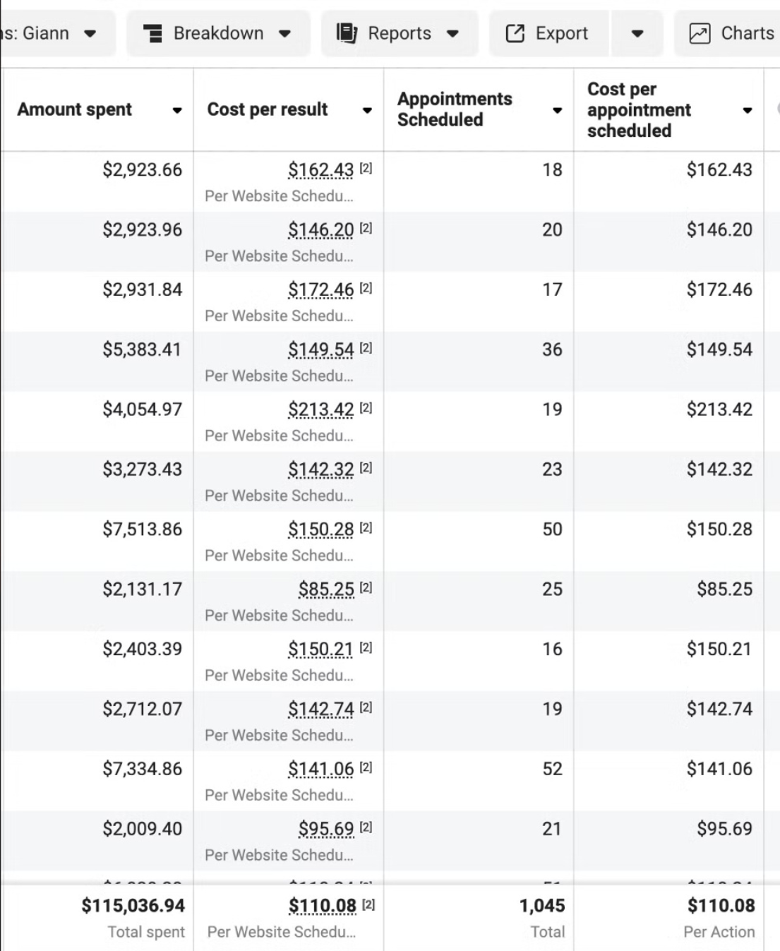 1,045 Booked Calls at $110 CPA